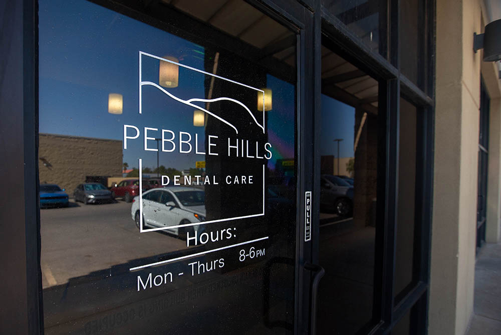 Practice signage at the front door